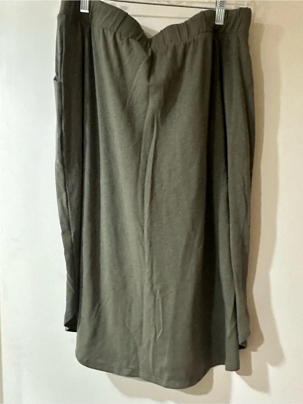 Zenana Outfitters Light Olive Green Drawstring Midi Skirt